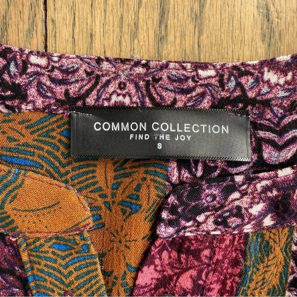 Common Collection Patchwork Bohemian Long Sleeve Dress in Multicolor Size Small - Picture 9 of 11